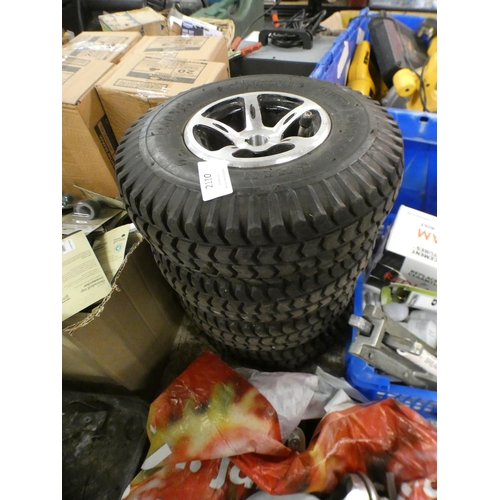 2110 - 4 Wheels/tyres & bag of trolley wheels