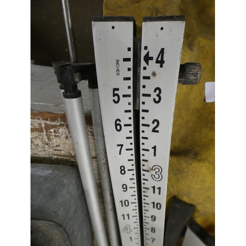 2111 - Vintage surveyor's tripod, no level tool