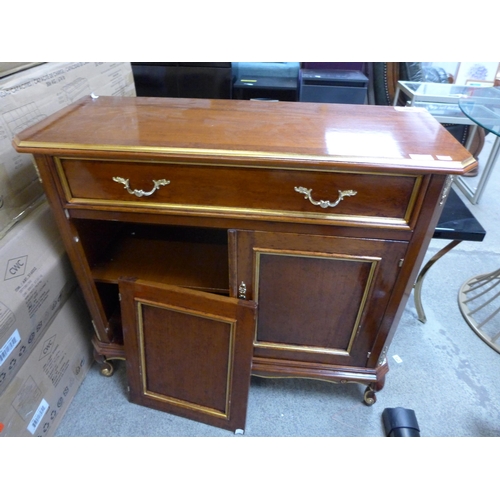 1725 - An antique style walnut effect sideboard, damaged * this lot is subject to VAT