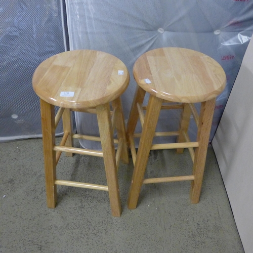 1748 - A pair of beech bar stools * this lot is subject to VAT