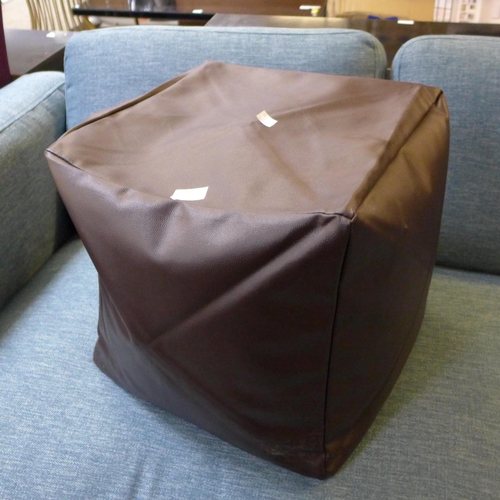 1759 - A cube leather effect beanbag footstool * this lot is subject to VAT