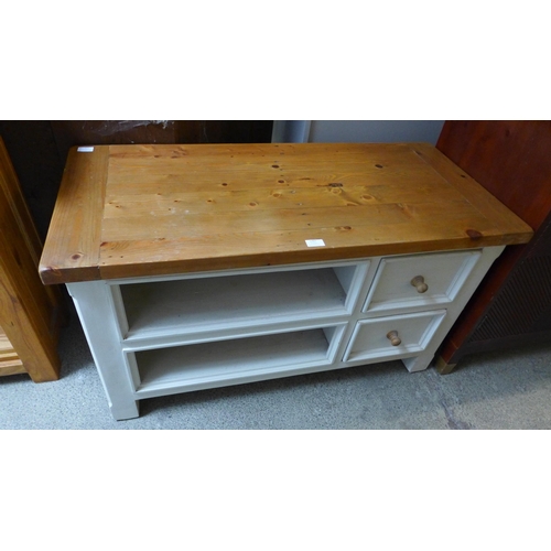 1767 - A rustic painted pine media unit