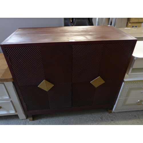 1768 - A wooden and gold two door sideboard