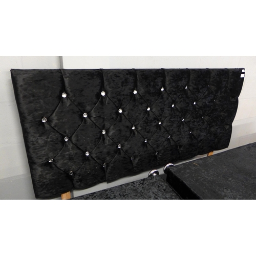 1771 - A black crushed velvet divan bed frame and headboard * this lot is subject to VAT