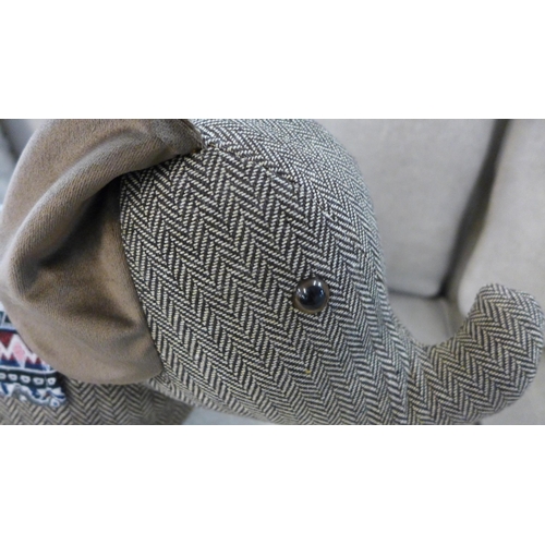 1311 - A tweed fabric elephant door stop, 45 x 23cms (2821907)   #