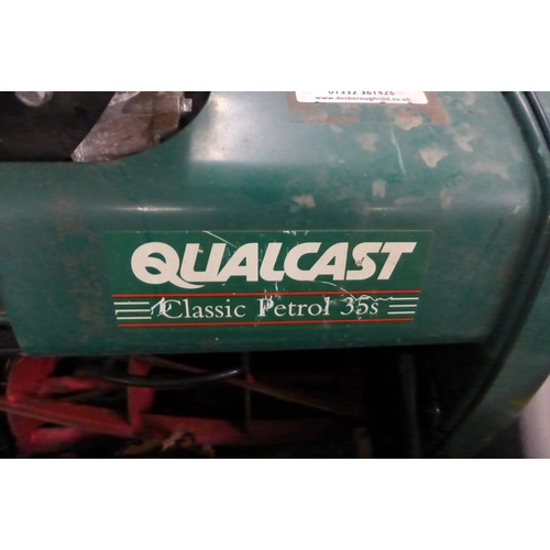 2383 - Qualcast Classic 35S petrol lawnmower with scarifier cassette - W - seen running