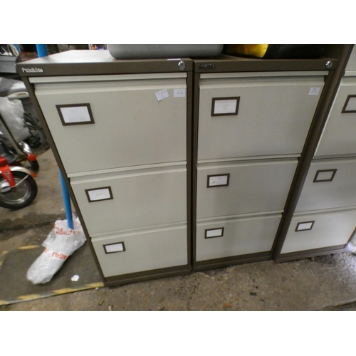 2433 - Two Punchline 3 door 1.2m tall filing cabinets, no keys