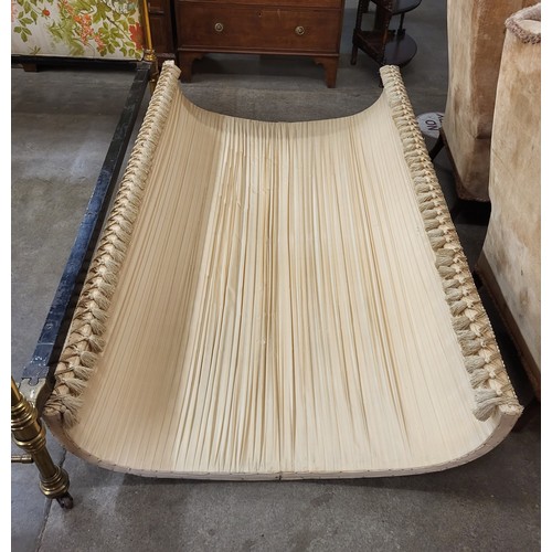 123 - An early 20th Century beech full tester bed, approx. 214cms h, 123cms w, 109cms l