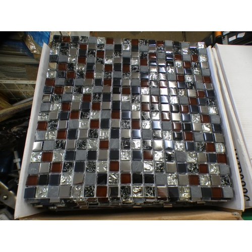 2996 - 42 30cm x 30cm sheets of metallic mosaic feature/border/edging tiles