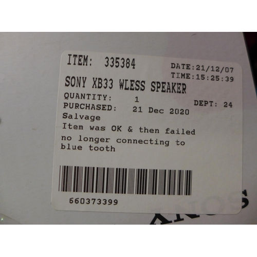 3056 - Sony XB33 Wireless Speaker (245-720)* This Lot Is Subject To Vat