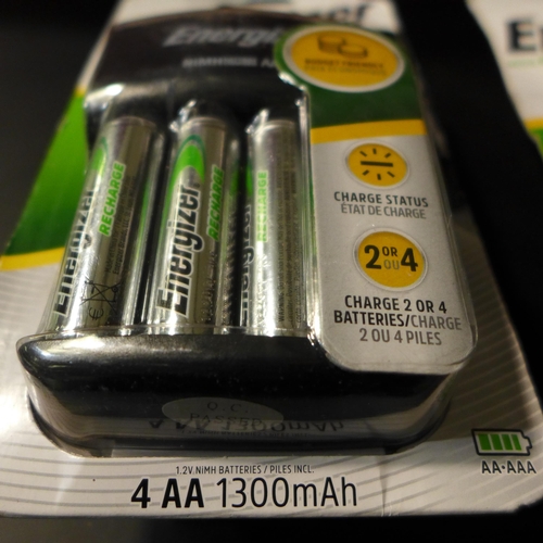 3067 - Two Energizer recharge bases and 8 x AA Energizer batteries