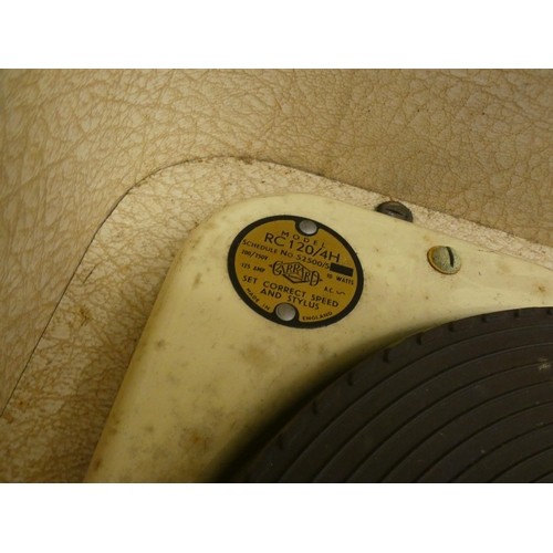 2342 - Garrard portable orange automatic record player, model RC120/4H