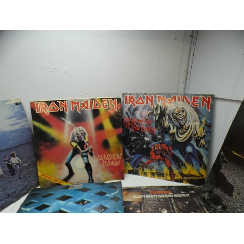 2298 - Approx. 30 cassettes & 7 LPs, Iron Maiden & AC/DC in cassette case