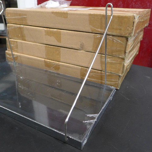 3080 - Five Black wall hanging mini shelves