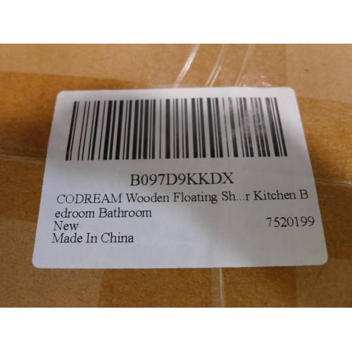 3080 - Five Black wall hanging mini shelves