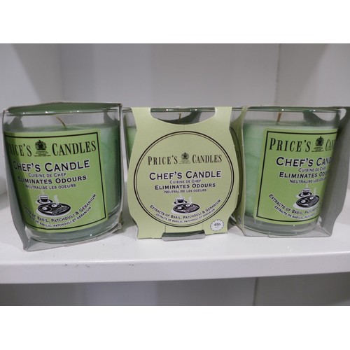 3113 - Two sets of 3 - Price's Odour Eliminating Chef's Candles