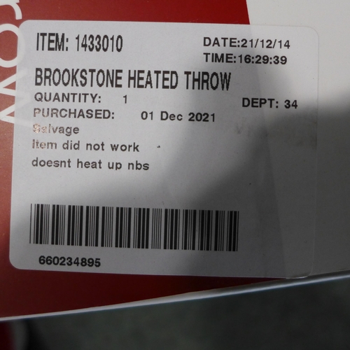 3006 - Brookstone Heated Throw (50cm x 60cm)(246 -68)* This lot is subject to vat