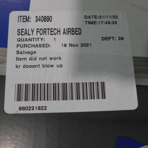 3041 - Sealy queen size Fortech Airbed  With Built In Pump   (244-216)  * This Lot Is Subject To Vat
