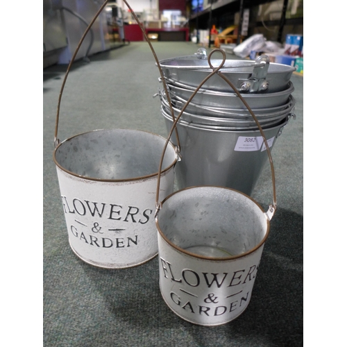 3082 - A quantity of galvanised plant pots
