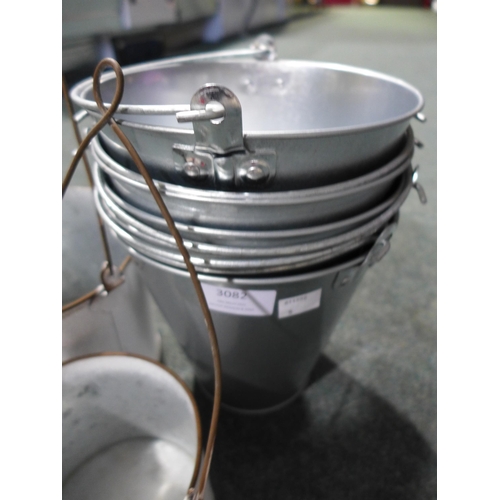 3082 - A quantity of galvanised plant pots