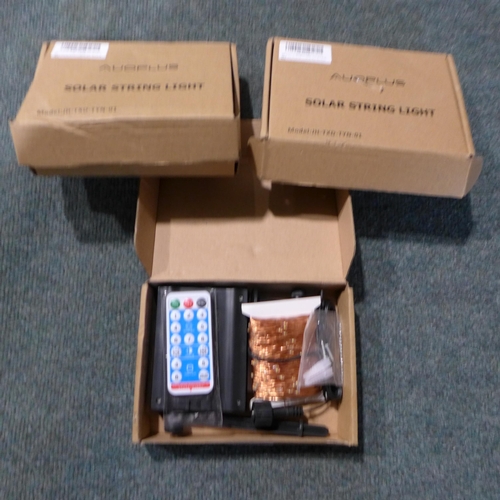 3085 - Three boxes of Auoplus solar string lights