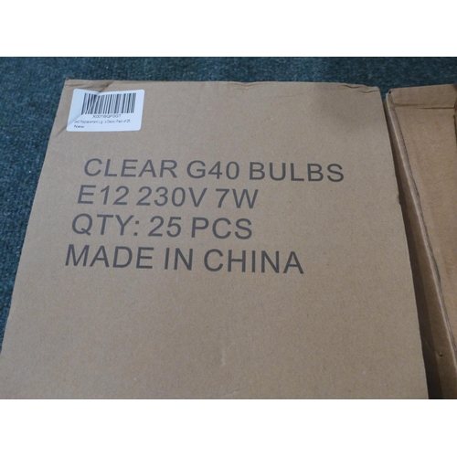 3093 - 3 Boxes of 25 clear G40 bulbs (75 per lot)
