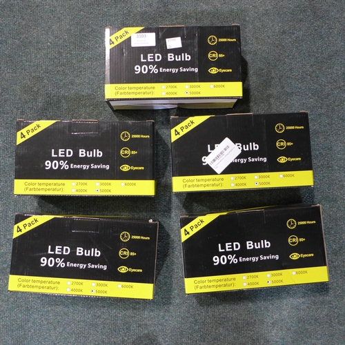 3102 - 5 Boxes of 4 (20 in total) E26/E27 LED bulbs