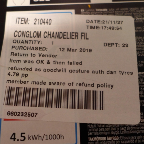 3195 - Conglom Chandelier Fil  bulbs (246 -294,332)* This lot is subject to vat