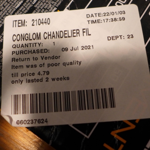 3195 - Conglom Chandelier Fil  bulbs (246 -294,332)* This lot is subject to vat