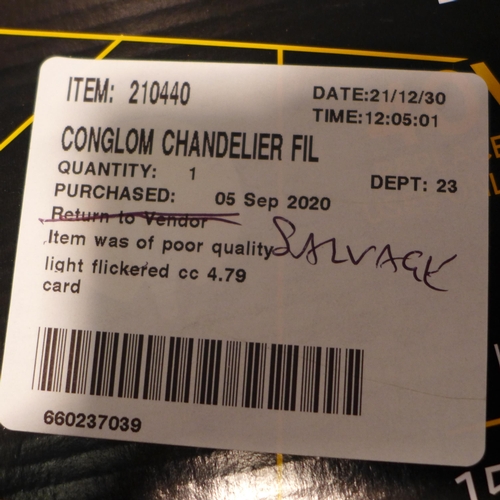 3195 - Conglom Chandelier Fil  bulbs (246 -294,332)* This lot is subject to vat