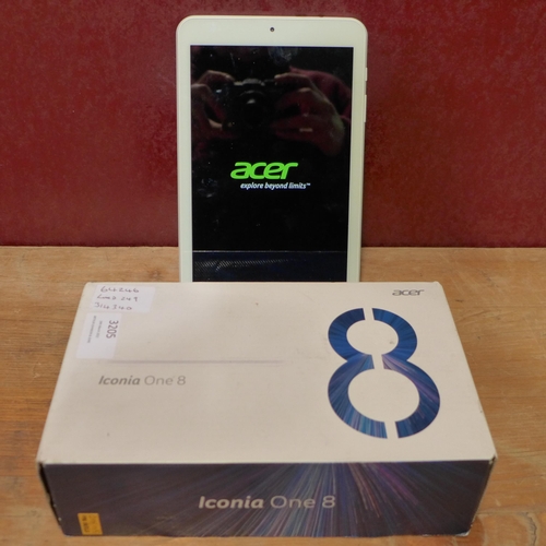 3205 - Acer Iconia one 8 tablet NT.LEREK.001 Android 7.0, (249-144) * This lot is subject to vat