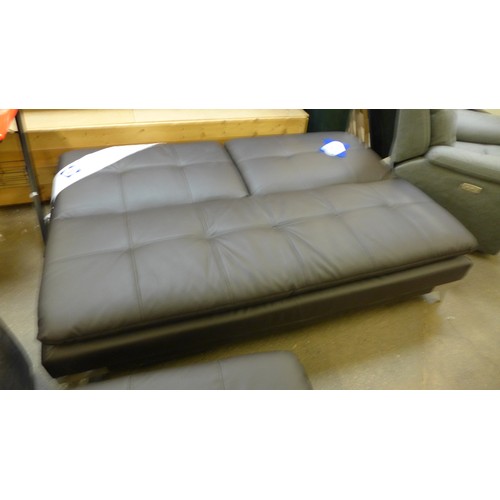 1545 - Sealy Brown Leather Sofa Convertible With Ottoman, Original Rrp £583.32  + Vat  ( 4087 - 49 )* This ... 