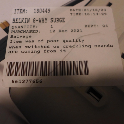 3193 - Belkin 8-Way Surge Protector    (245-477) * This lot is subject to VAT