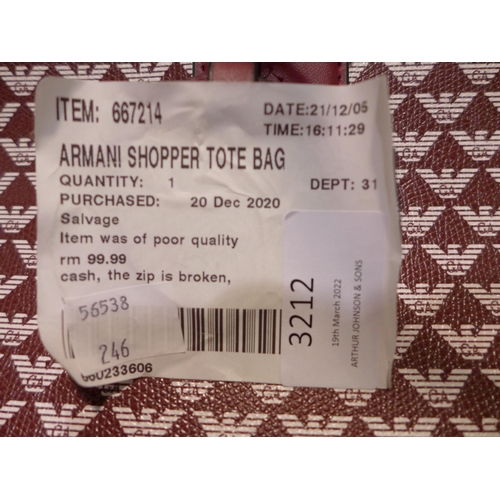 3212 - Armani Shopper Tote Bag, original RRP £99.99 + VAT(246 -61)* This lot is subject to vat