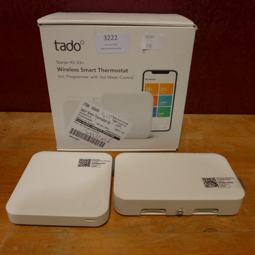3222 - Tado Smart Thermostat V3 and Hot/cold control, Original RRP £134.99 + vat(246 -306)* This lot is sub... 