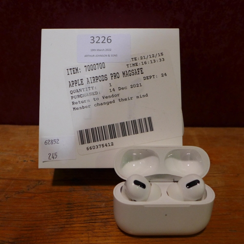 3226 - Apple Airpods Pro Magsafe (model:- MLWK3ZM/A), original RRP £164.99 + VAT (245-243) * This lot is su... 