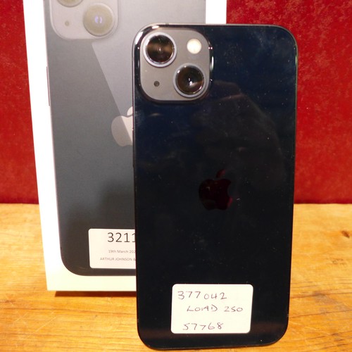 3211 - Apple Iphone 13 128Gb Midnight MLPF3B/A , Original RRP £629.99 + vat ( 250-196) * This lot is subjec... 