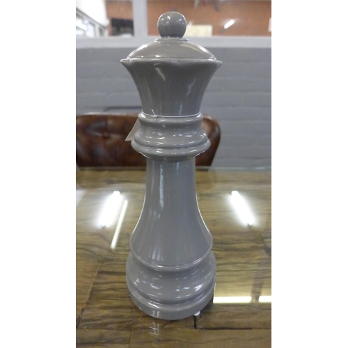 1575 - A grey ceramic queen chess piece, H 30cms (FPC5409)   #