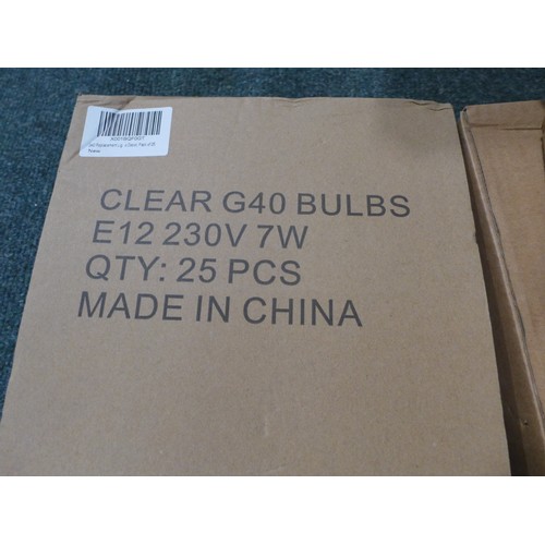 3094 - 3 Boxes of 25 clear G40 bulbs (75 per lot)