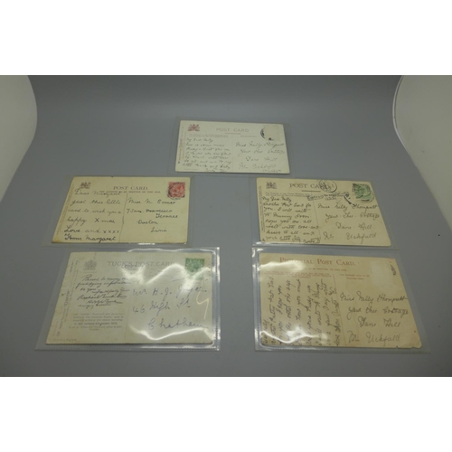 634 - Five Louis Wain postcards