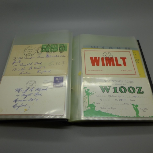 654 - A collection of USA QSL cards from the 1940's and 1950's (93)