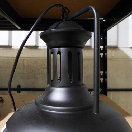 3040 - A domed black single pendant light