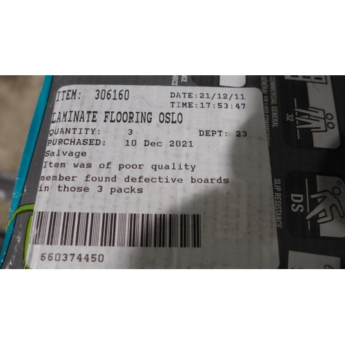 3173 - 3 Packs of Vinyl / Laminate Flooring (Oslo & Light Oak) (245-336,338,339/905) * This lot is subject ... 