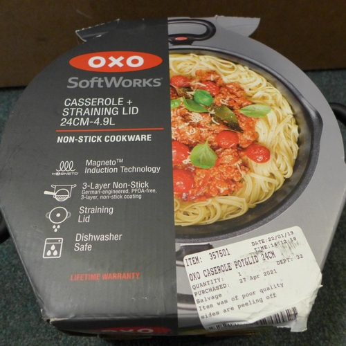 3002 - Oxo Casserole Pot & Lid 24cm  (247-642) * This lot is subject to vat