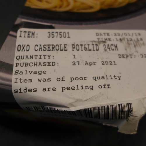 3002 - Oxo Casserole Pot & Lid 24cm  (247-642) * This lot is subject to vat