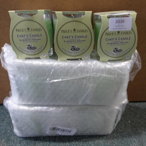 3036 - Three sets of 3 - Price's Odour Eliminating Chef's Candles