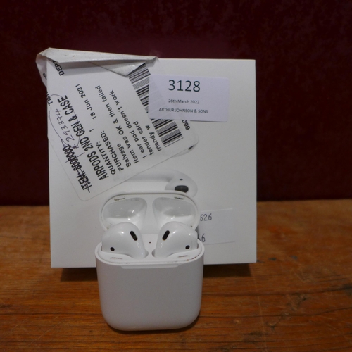 3128 - Airpods (2nd Gen) & Case (model no.:- MV7N2ZMA), original RRP £99.99 + VAT (246-153)