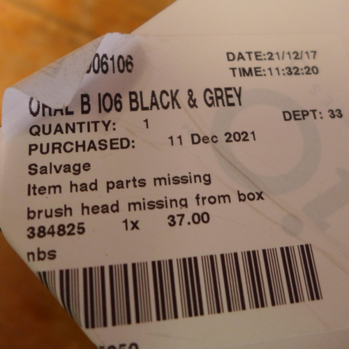 3139 - Oral B IO6 Black & Grey Power Toothbrush, original RRP £119.99 + VAT (246-132)