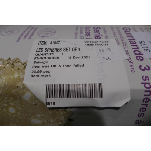 3175 - Led Spheres Set Of 3      (246-258)