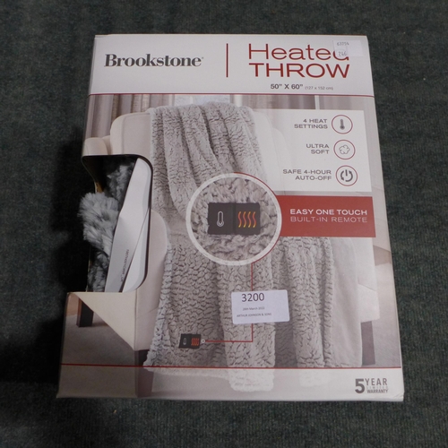 3200 - Brookstone Heated Throw  50X60
